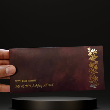 Maroon Gold Motif Envelope