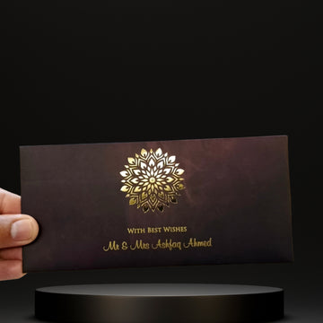 Maroon Gold Motif Envelope