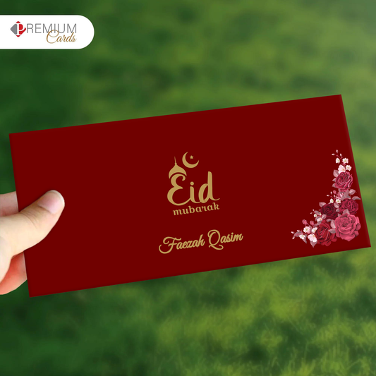 Blood Red Eid Mubarak Envelope