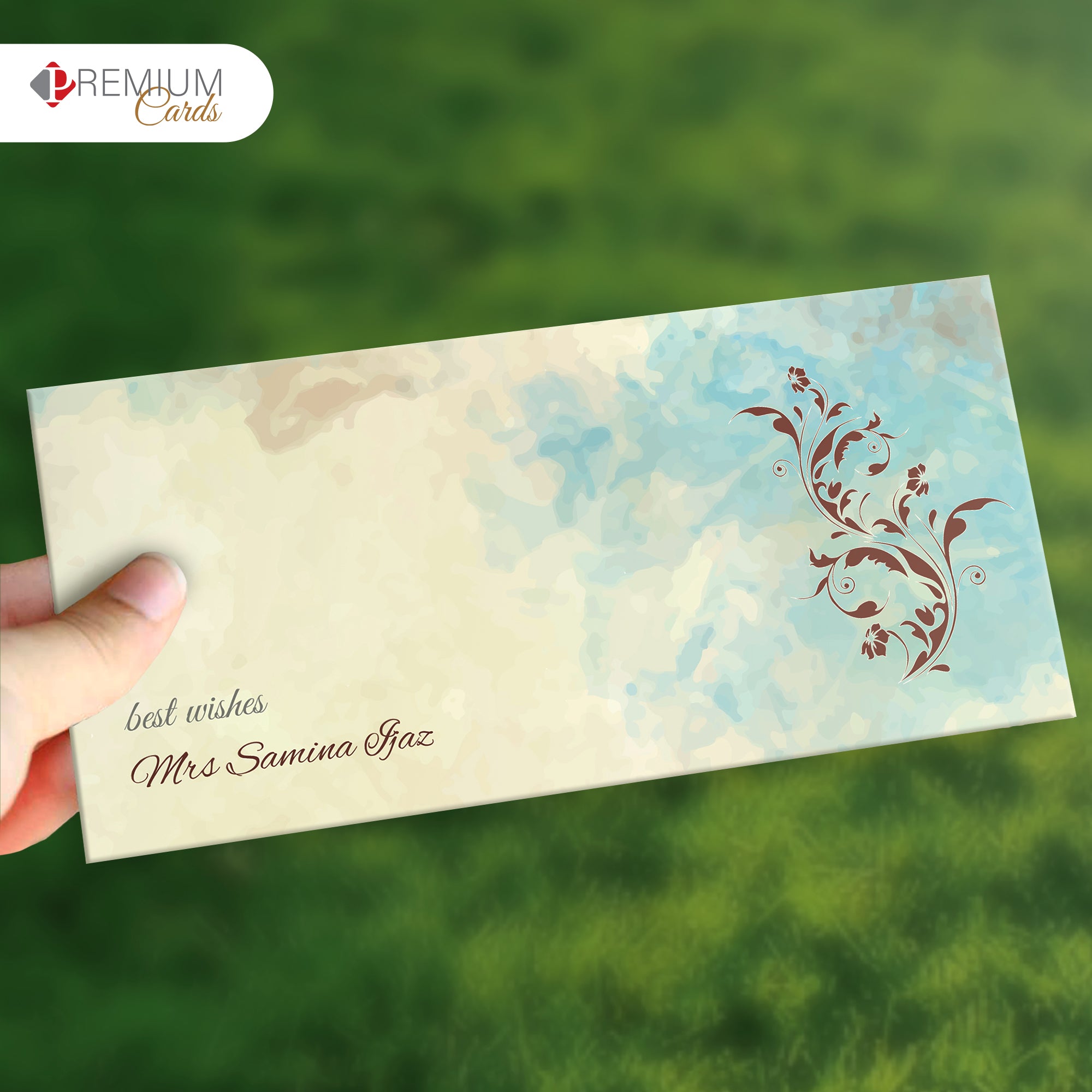 Abstract Leaf  Best Wishes Envelope