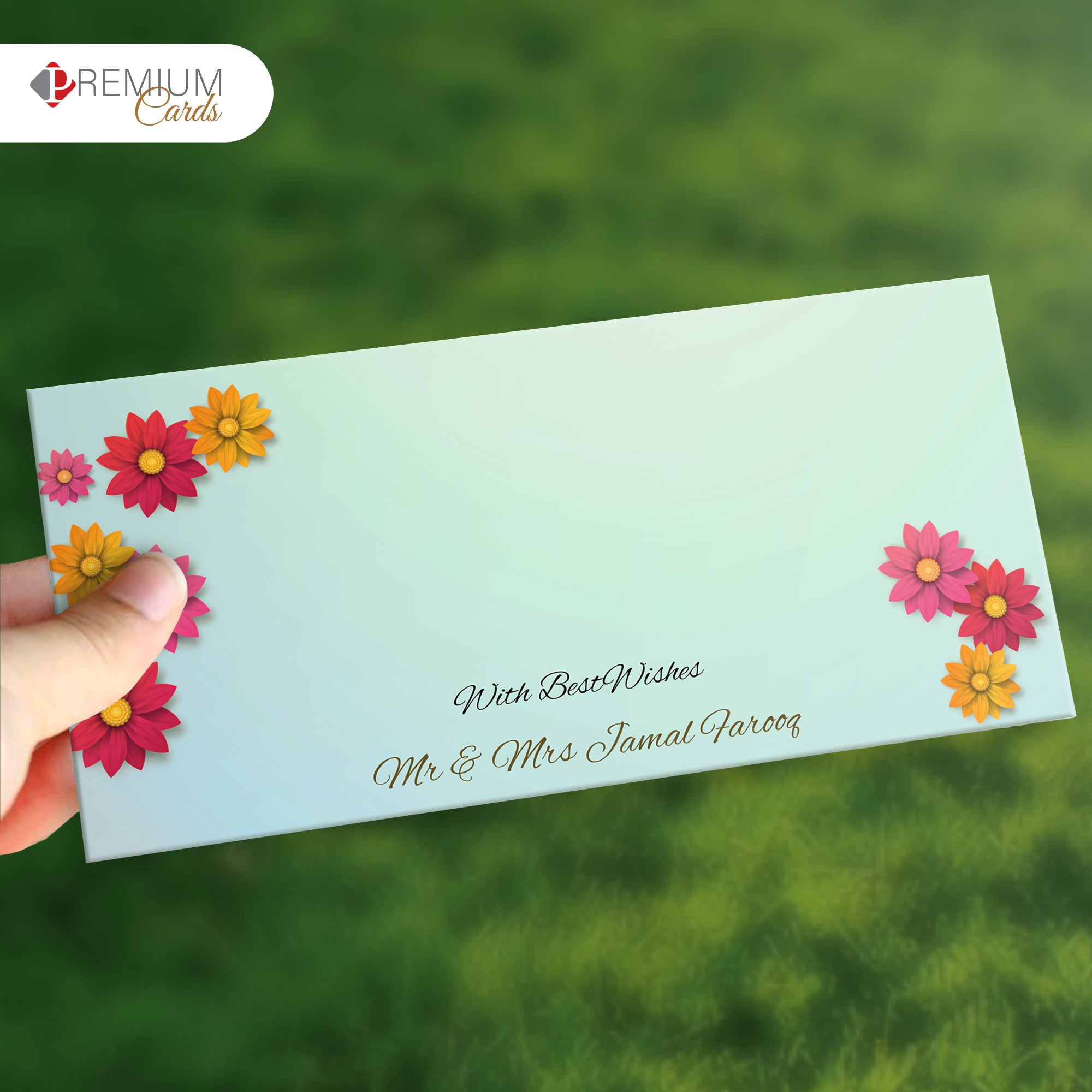 Crafted Blue  Best Wishes Envelope