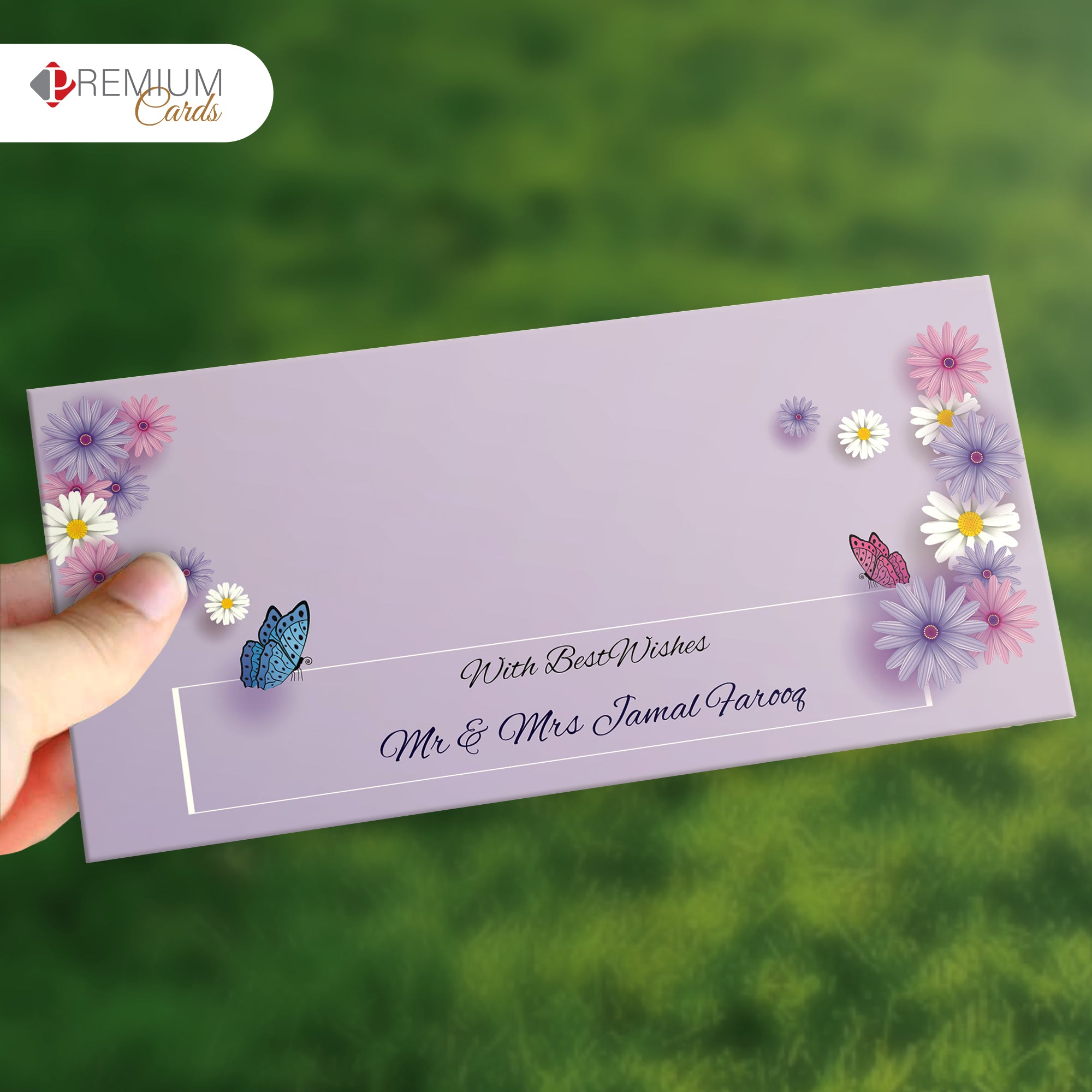 Purple Festive Best Wishes Envelope