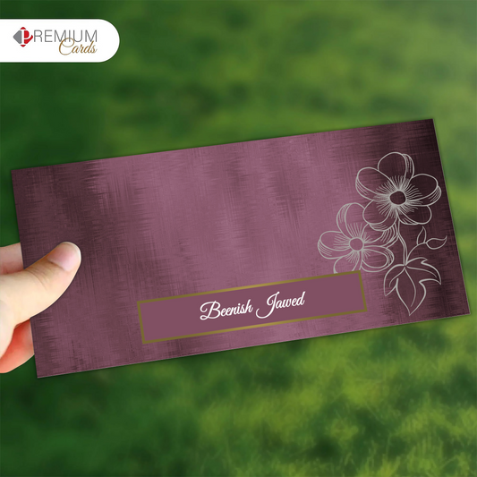 Burgundy floral Envelope