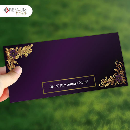 Stylish Border Purple Envelope