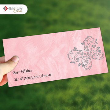 Butterfly Design Pink Envelope