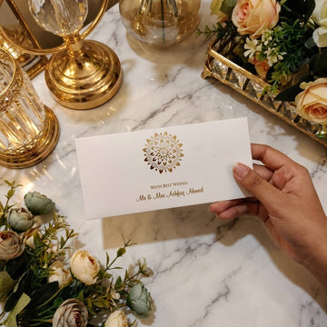 White Envelope With Gold Foil Motif