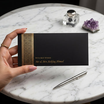 Black Envelope With Gold Foil Border