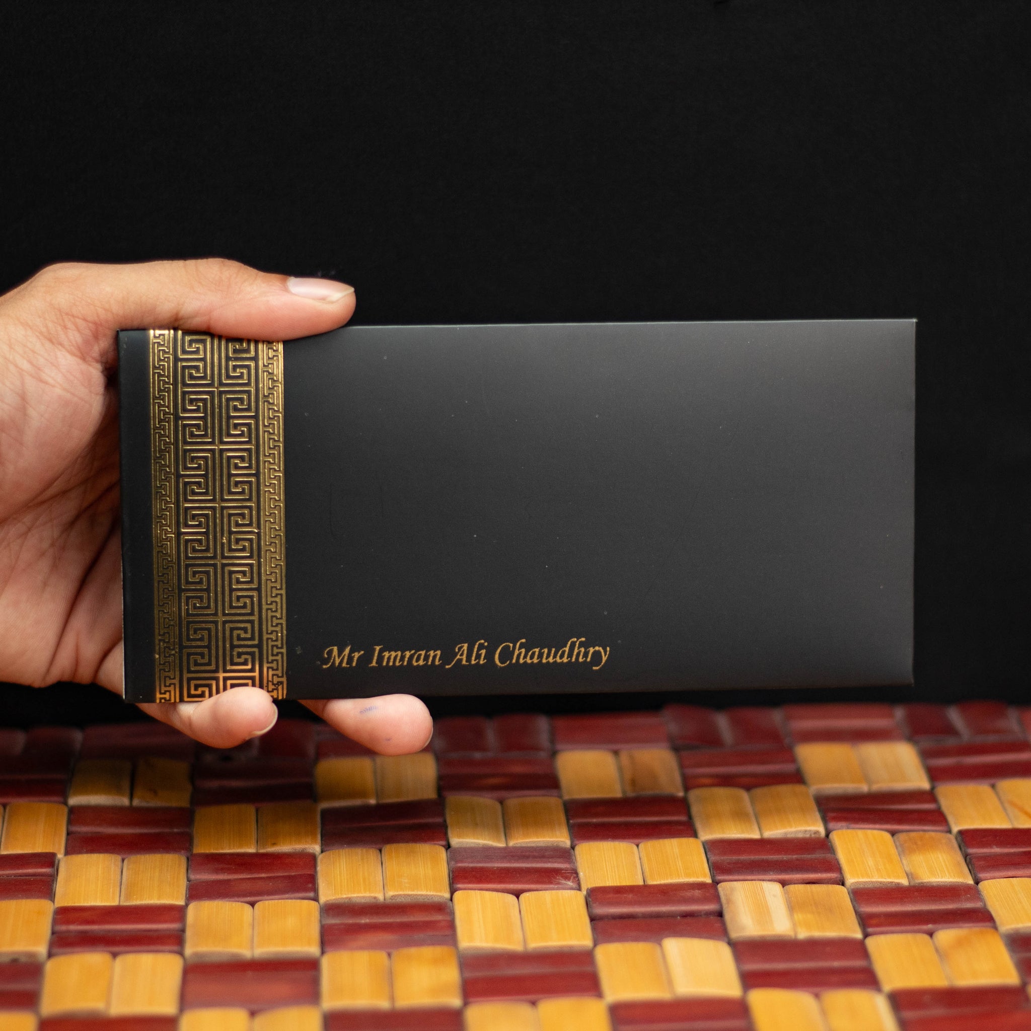 Black & Gold Geometric Envelope