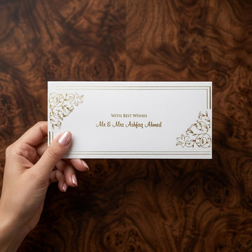White Envelope With Golden Foil Luxury Border
