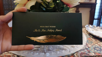 Emerald Green With Gold Leaf Envelope