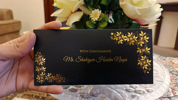 Matt Black With Golden Floral