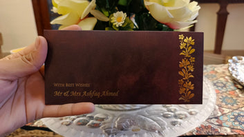 Maroon Gold Motif Envelope