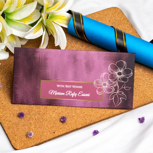 Burgundy floral Envelope