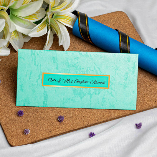 Teal Charm Print Envelope