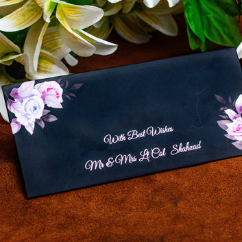 Black & Pink Floral Envelope