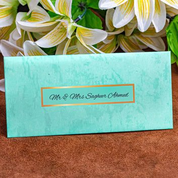 Teal Charm Print Envelope