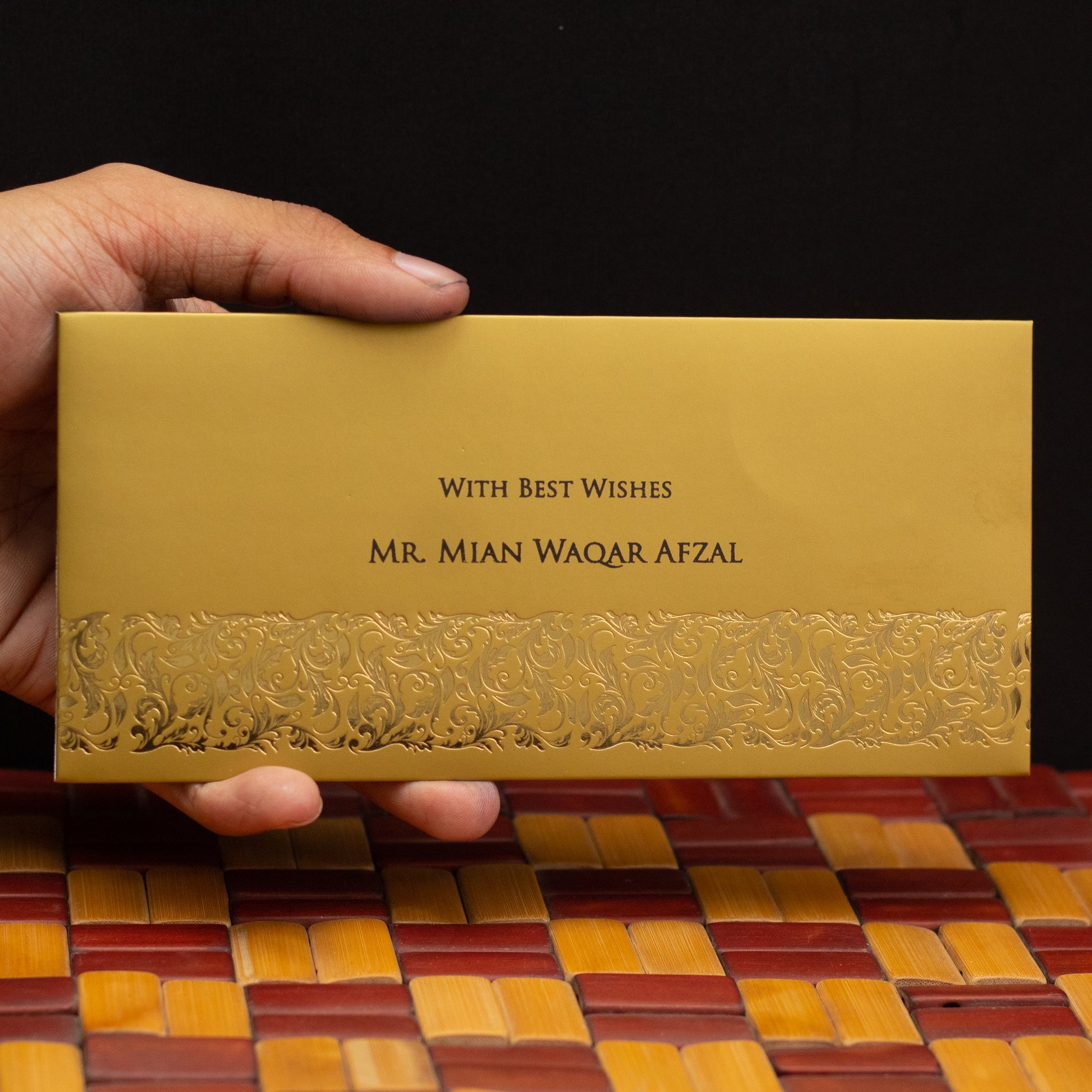 Gold Lined Thoughts Envelope