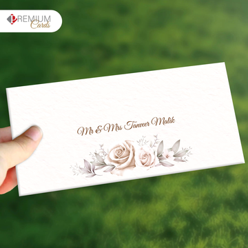 White Elegant Floral Best Wishes Envelope