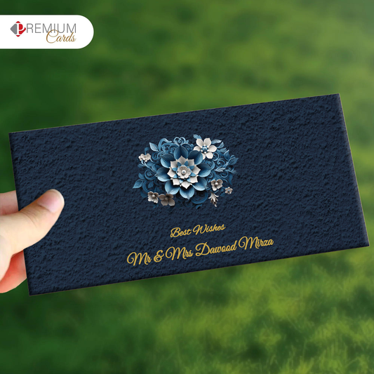 Blue Floral Best Wishes Envelope