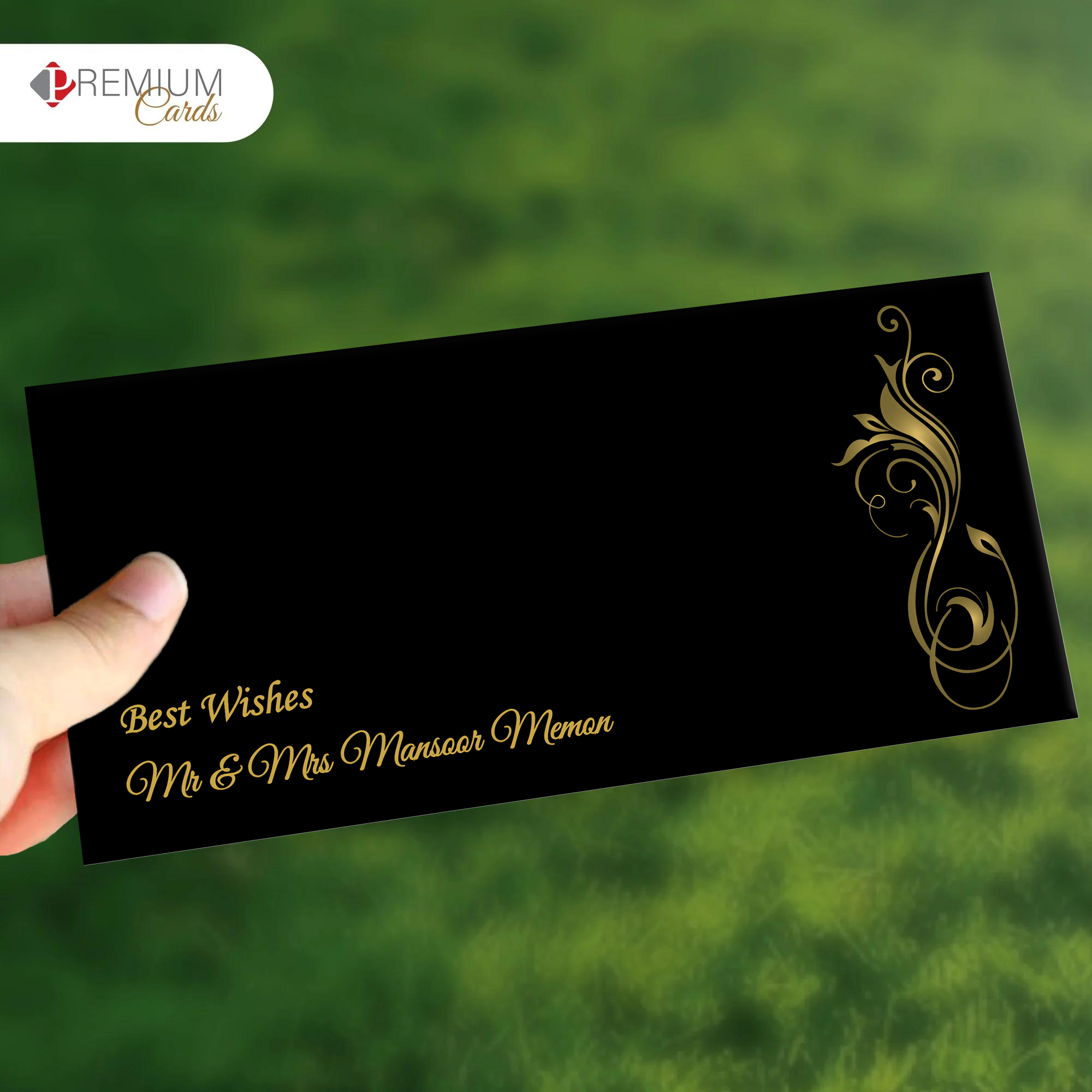 Black Petal Purity Best Wishes Envelope