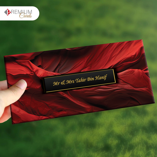 Red Textured Best Wishes Envelope