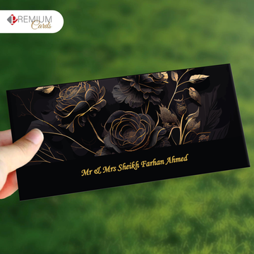 Black Floral Flourishes Best Wishes Envelope