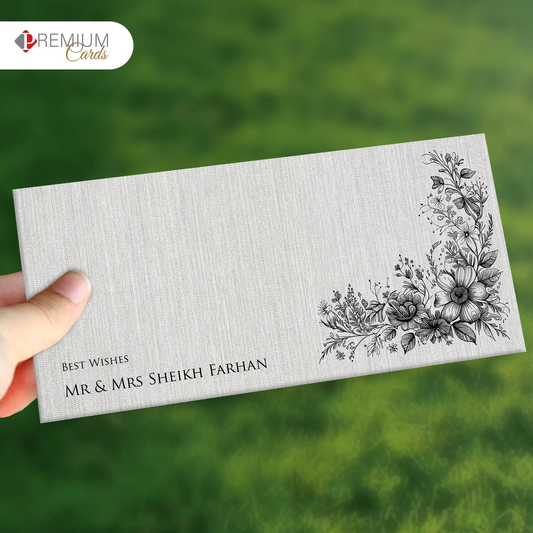 Grey Blooming Best Wishes Envelope