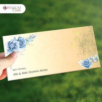 Blue Floral Best Wishes Envelope